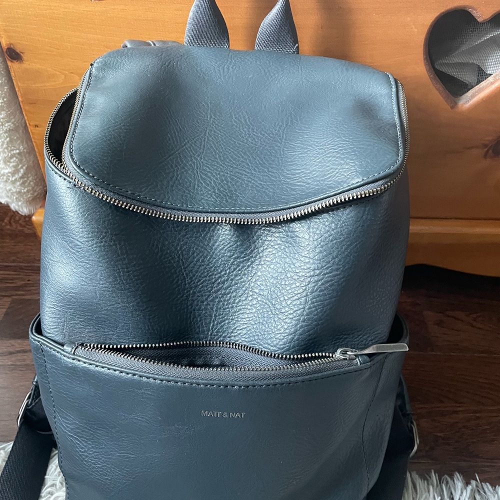 Matt & Nat Gray and Blue Stylish Backpack